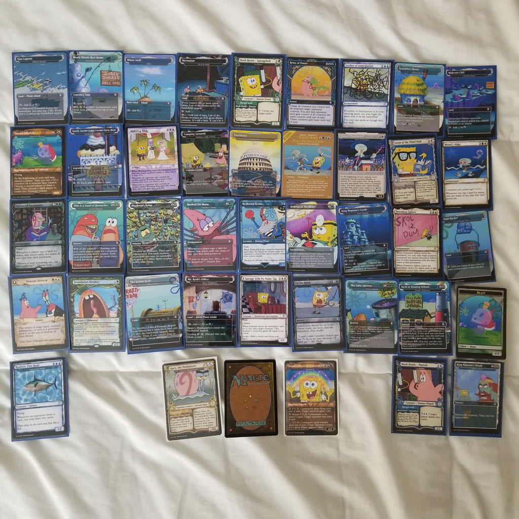 Spongebob Squarepants 100 Card MTG Proxy EDH Commander Deck — Custom Magic The Gathering Deck
