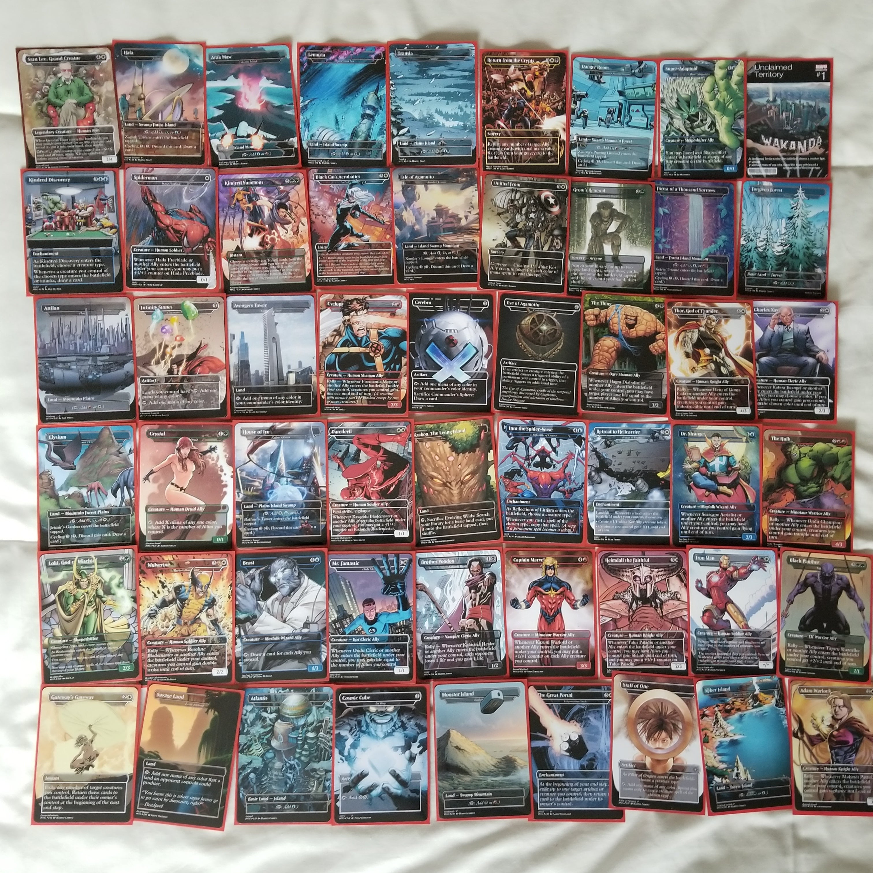 Marvel Stan Lee Super Hero 100 Card MTG Proxy EDH Commander Deck — Custom Magic The Gathering Deck