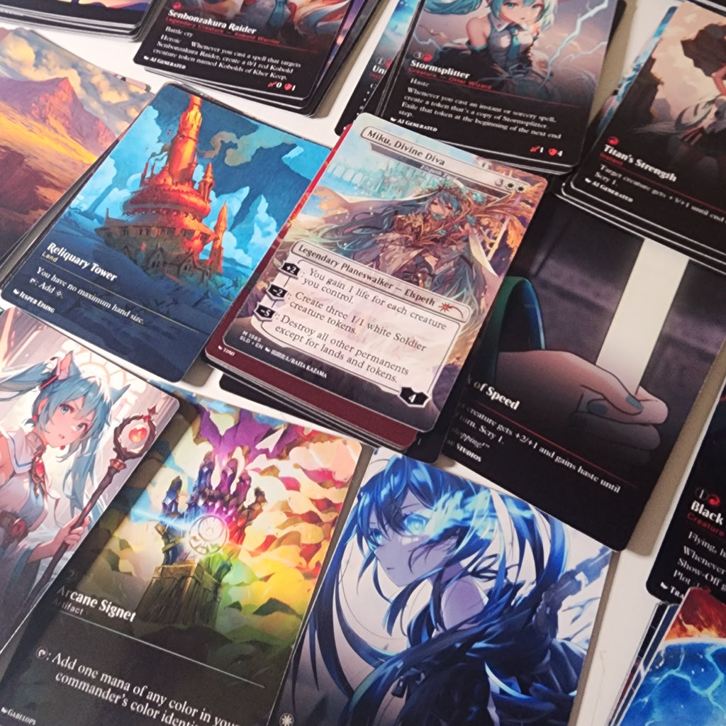 Hatsune Miku Anime MTG Proxy Commander Deck 100 Cards — Custom Magic The Gathering Deck
