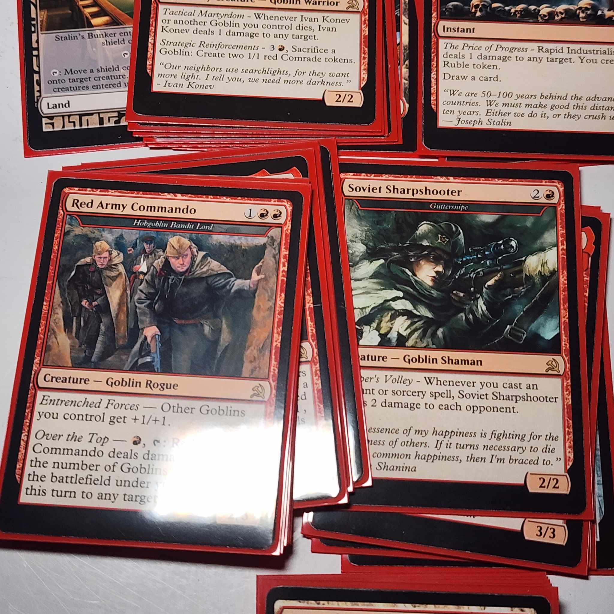 Soviet Russia Stalin USSR 100 Card MTG Proxy EDH Commander Deck — Custom Magic The Gathering Deck