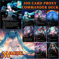 Hatsune Miku Anime MTG Proxy Commander Deck 100 Cards — Custom Magic The Gathering Deck