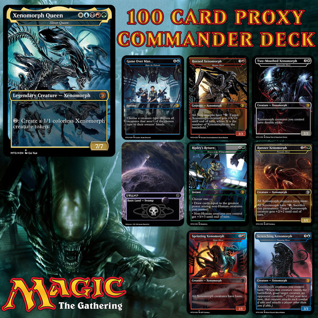 Alien Xenomorph 100 Card MTG Proxy EDH Commander Deck — Custom Magic The Gathering Deck