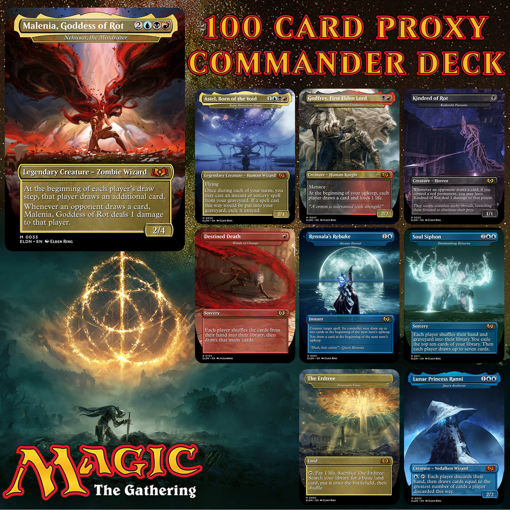 Elden Ring MTG Proxy Commander Deck 100 Cards — Custom Magic The Gathering Deck