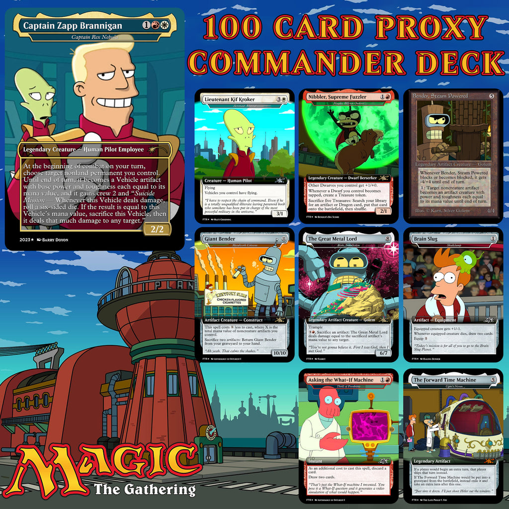 Futurama 100 Card MTG Proxy EDH Commander Deck — Custom Magic The Gathering Deck
