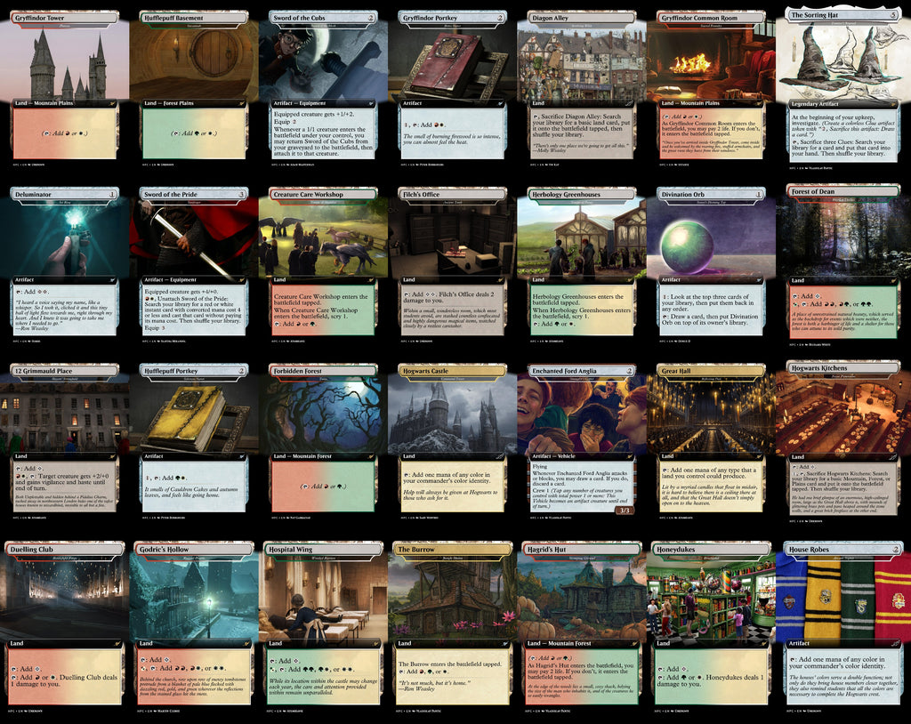 Harry Potter Hogwarts 100 Card MTG Proxy EDH Commander Deck — Custom Magic The Gathering Deck