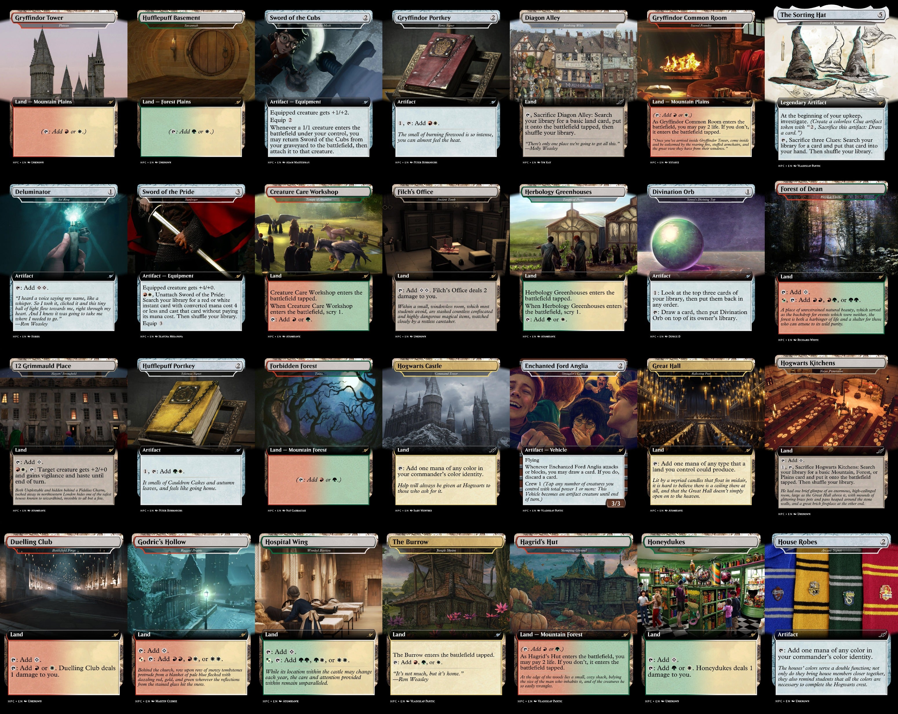 Harry Potter Hogwarts 100 Card MTG Proxy EDH Commander Deck — Custom Magic The Gathering Deck