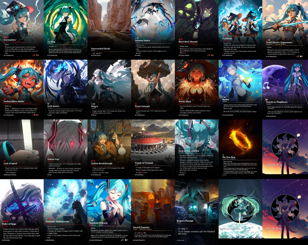 Hatsune Miku Anime MTG Proxy Commander Deck 100 Cards — Custom Magic The Gathering Deck