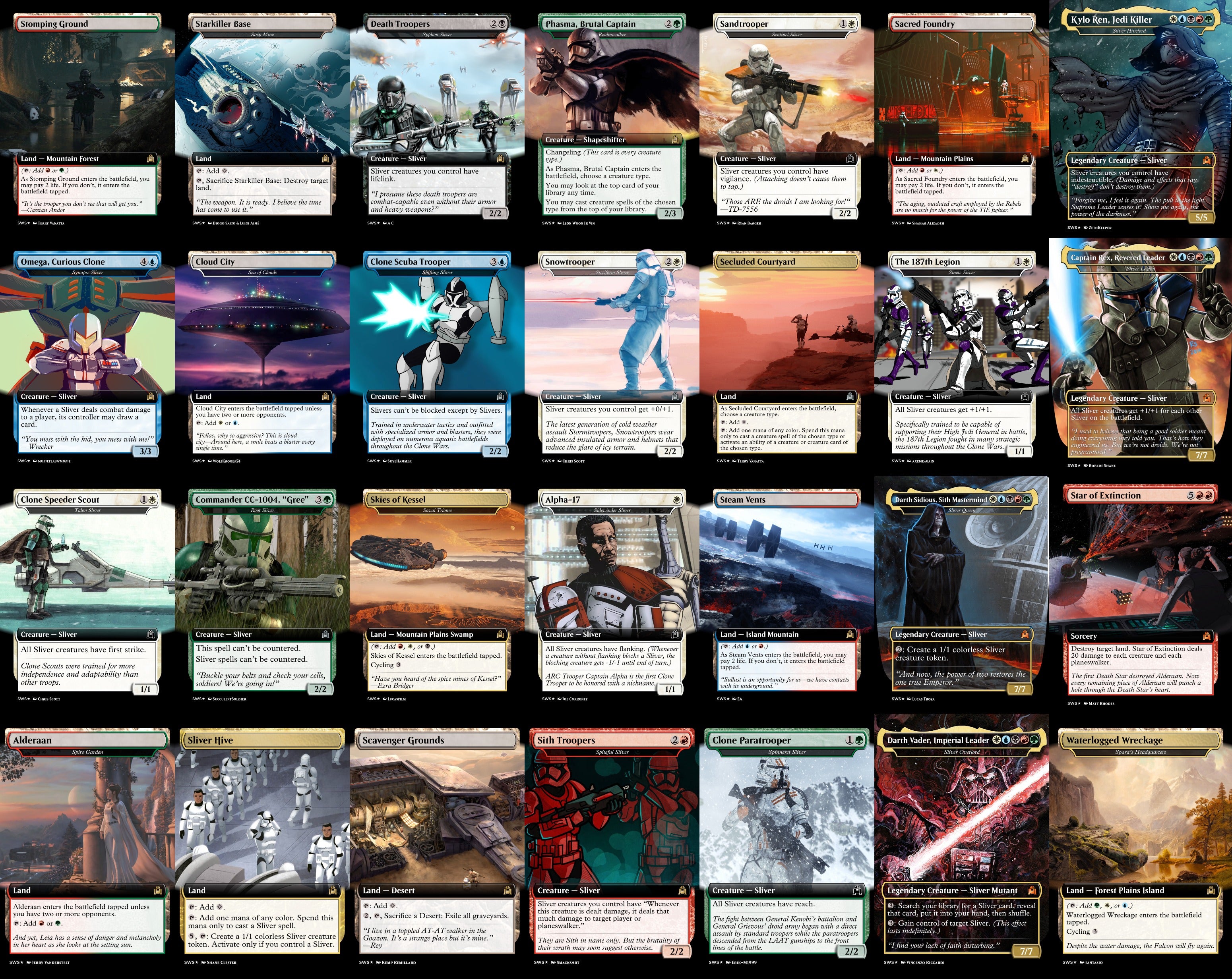 Star Wars Slivers 100 Card MTG Proxy EDH Commander Deck — Custom Magic The Gathering Deck [Deck 1]