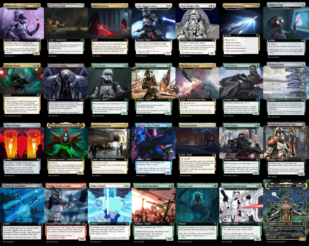 Star Wars Slivers 100 Card MTG Proxy EDH Commander Deck — Custom Magic The Gathering Deck [Deck 1]