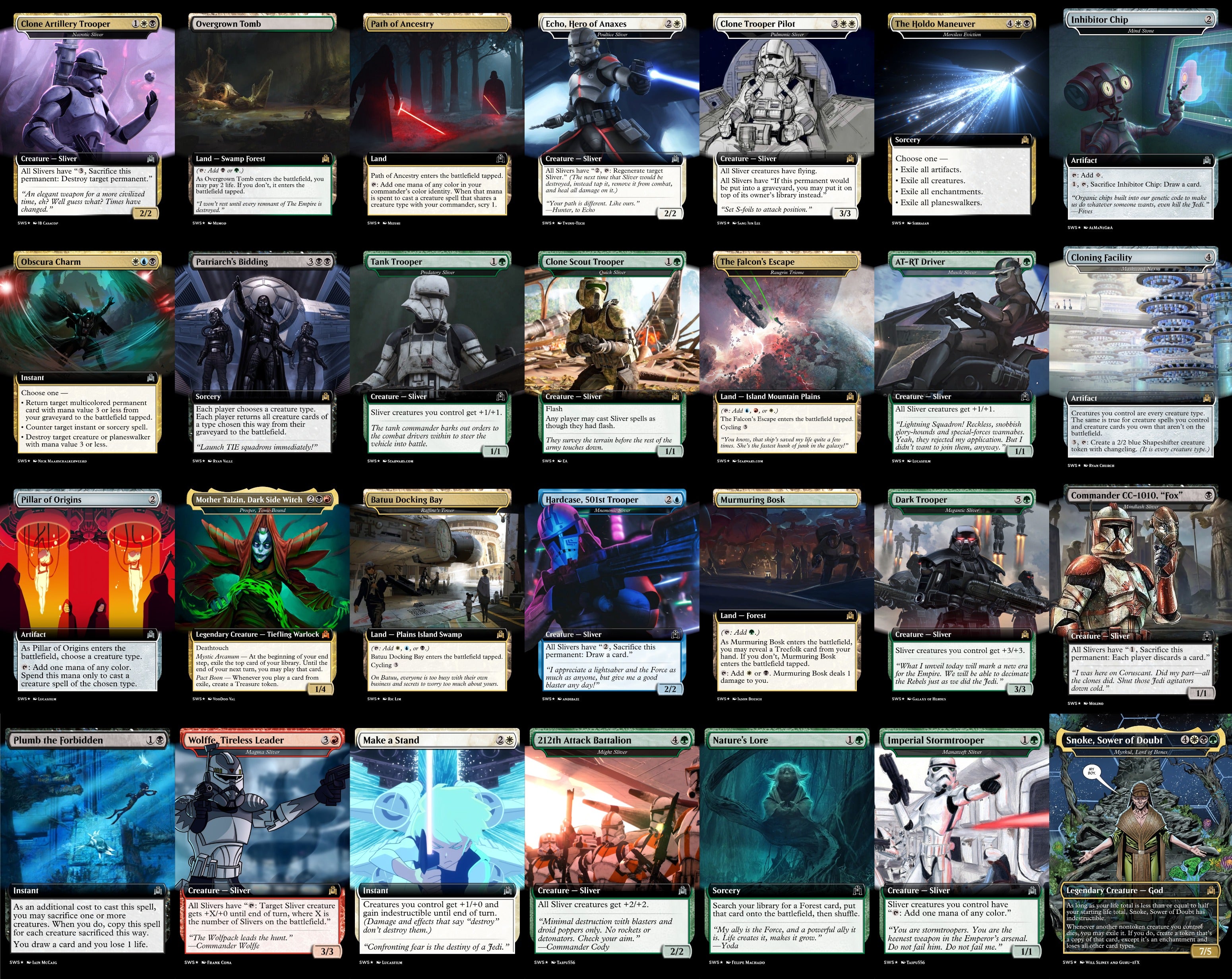 Star Wars Slivers 100 Card MTG Proxy EDH Commander Deck — Custom Magic The Gathering Deck [Deck 1]
