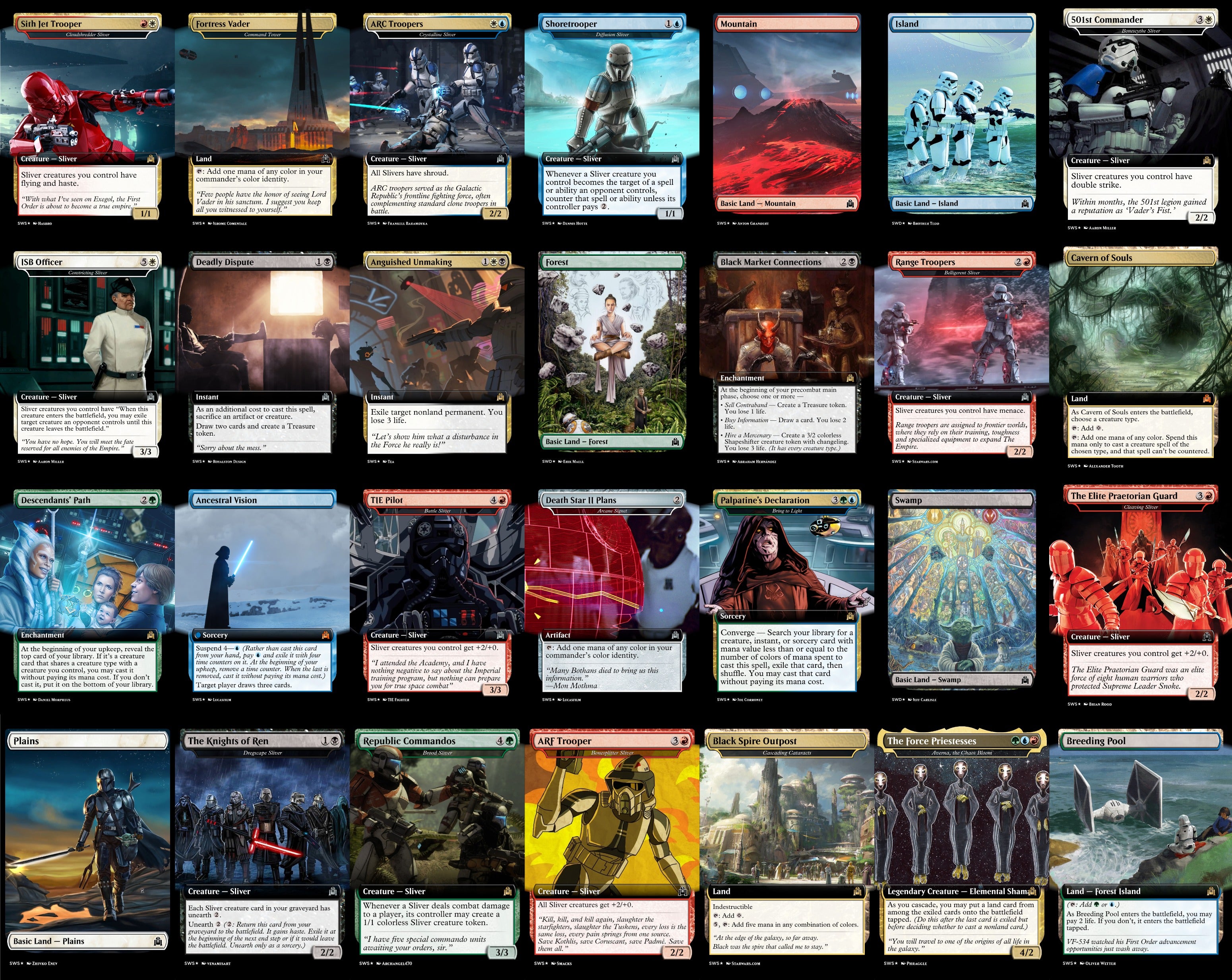 Star Wars Slivers 100 Card MTG Proxy EDH Commander Deck — Custom Magic The Gathering Deck [Deck 1]