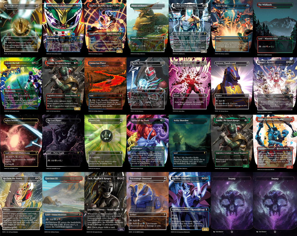 Power Rangers MTG Proxy Commander Deck 100 Cards — Custom Magic The Gathering Deck