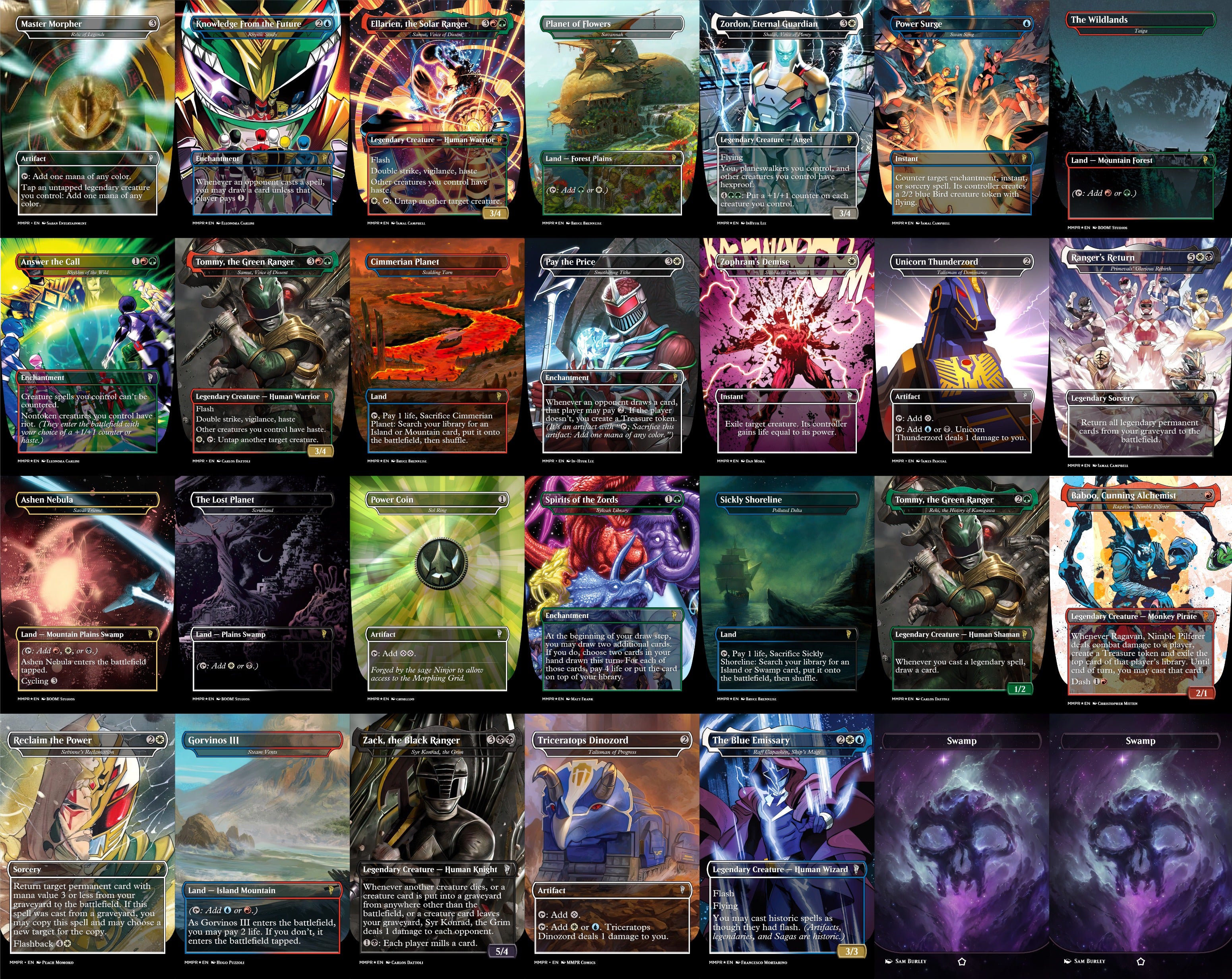 Power Rangers MTG Proxy Commander Deck 100 Cards — Custom Magic The Gathering Deck