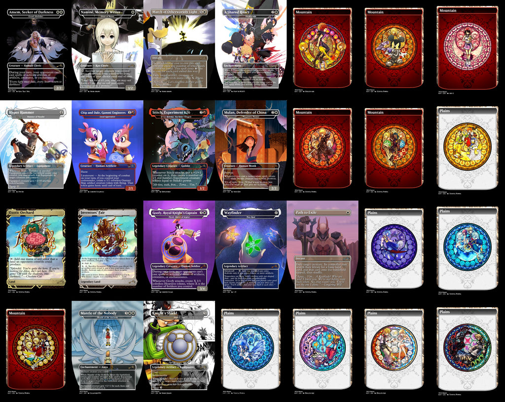 Kingdom Hearts Keyblade 100 Card MTG Proxy EDH Commander Deck — Custom Magic The Gathering Deck