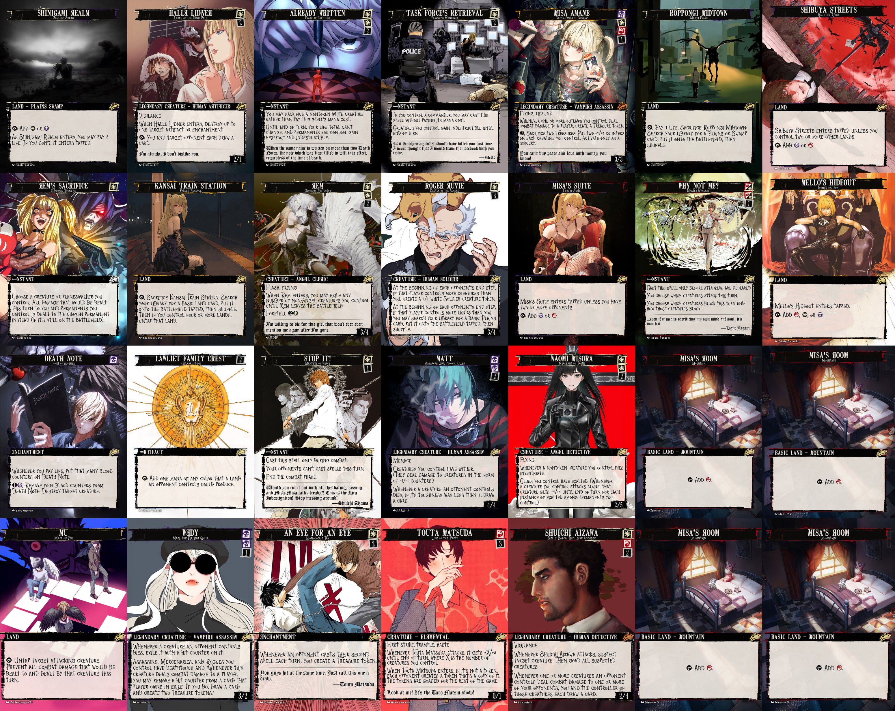 Death Note 100 Card MTG Proxy EDH Commander Deck — Custom Magic The Gathering Deck