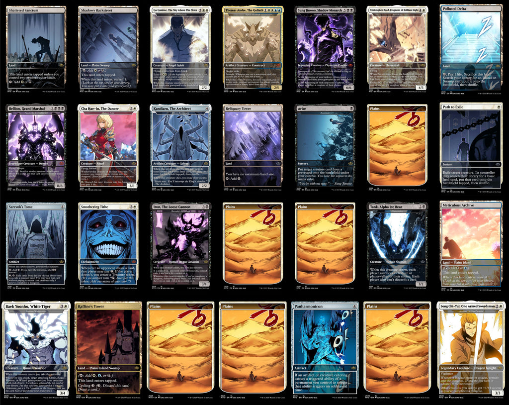 Solo Leveling Anime 100 Card MTG Proxy EDH Commander Deck — Custom Magic The Gathering Deck
