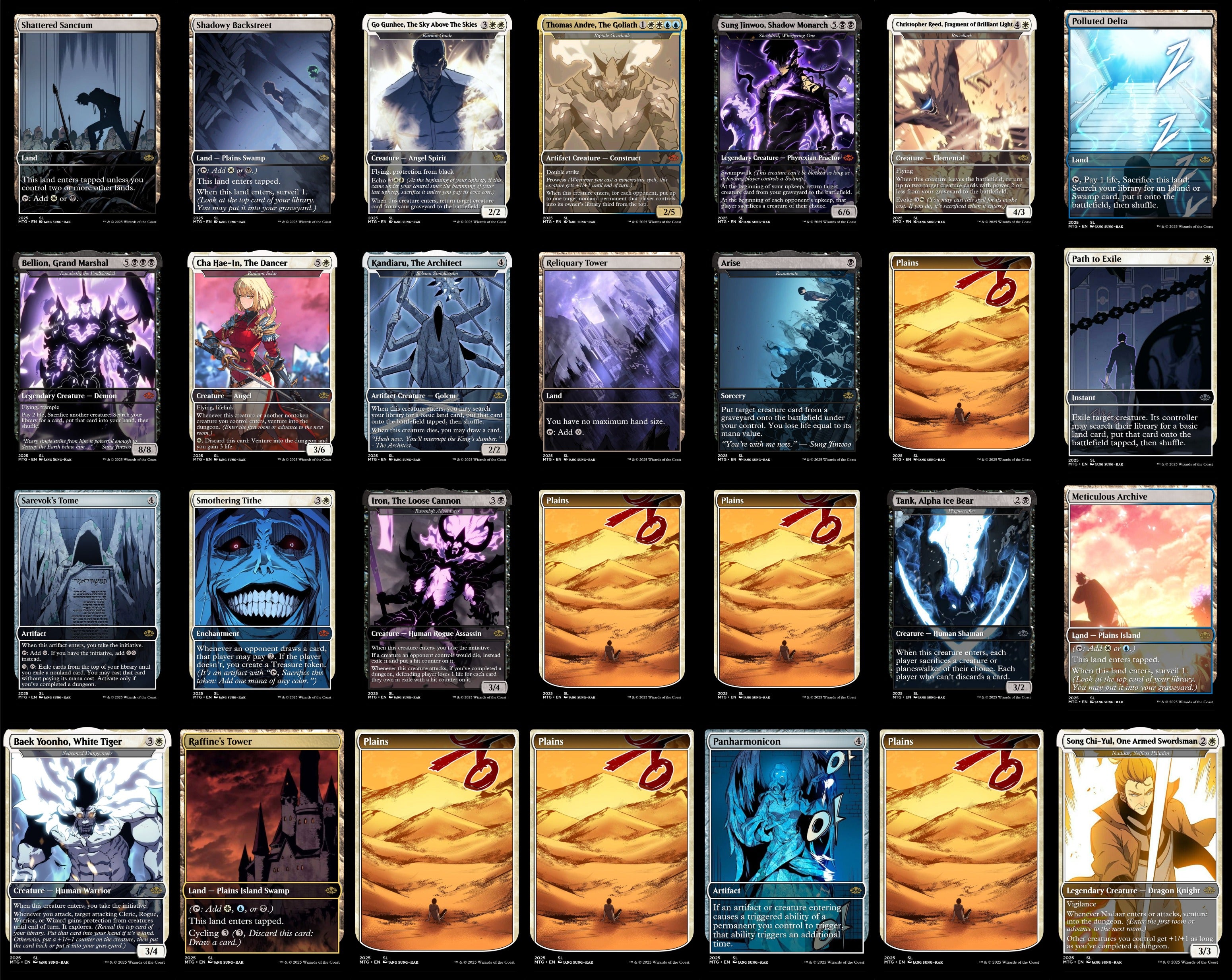 Solo Leveling Anime 100 Card MTG Proxy EDH Commander Deck — Custom Magic The Gathering Deck