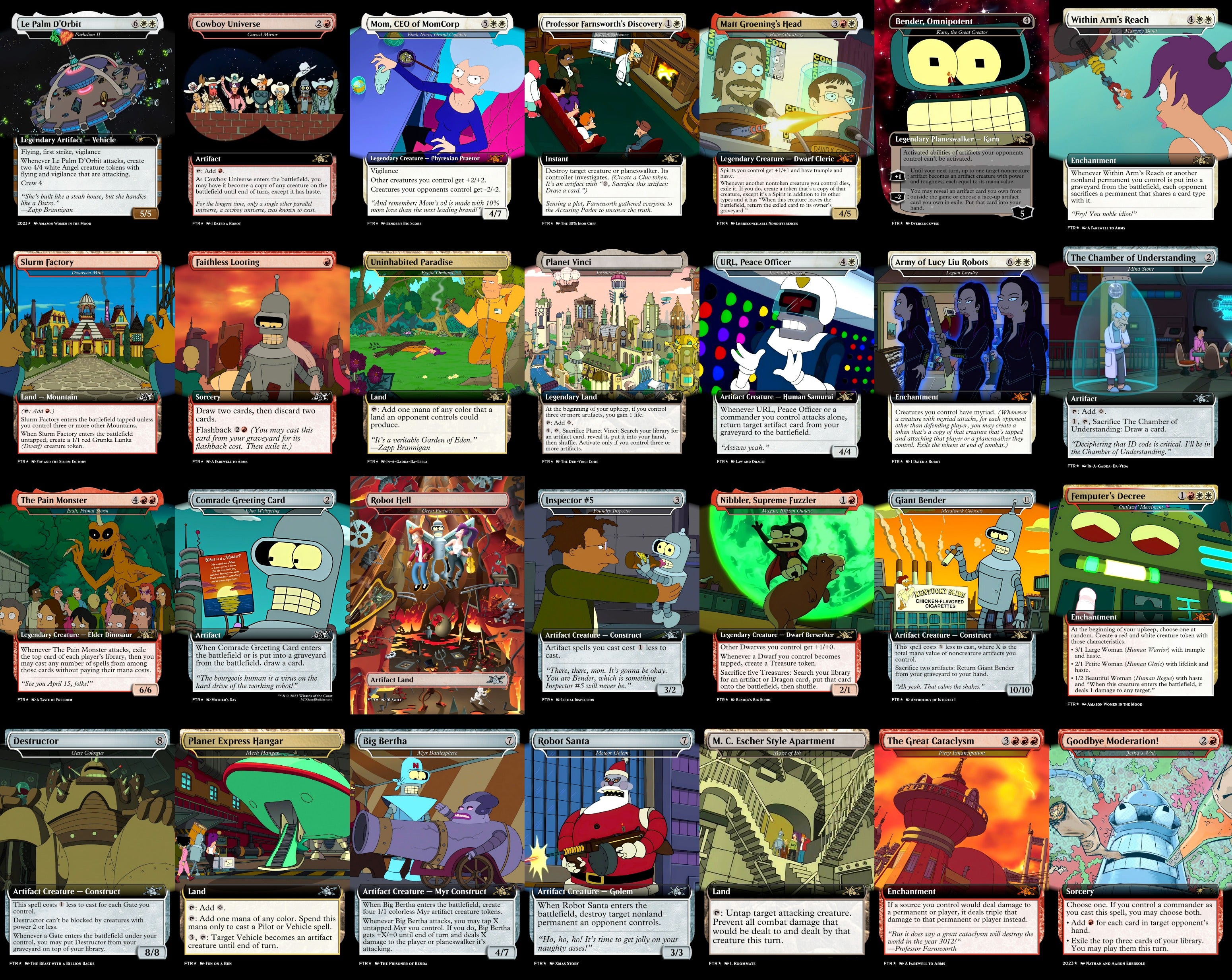 Futurama 100 Card MTG Proxy EDH Commander Deck — Custom Magic The Gathering Deck
