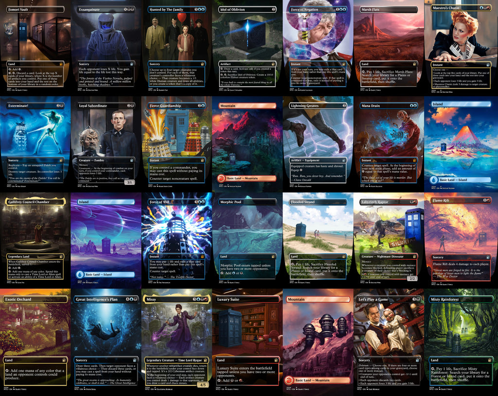 Doctor Who Tardis MTG Proxy Commander Deck 100 Cards — Custom Magic The Gathering Deck