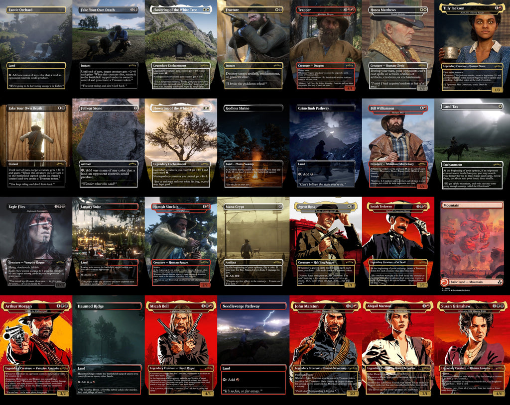 Red Dead Redemption 2 MTG Proxy Commander Deck 100 Cards — Custom Magic The Gathering Deck