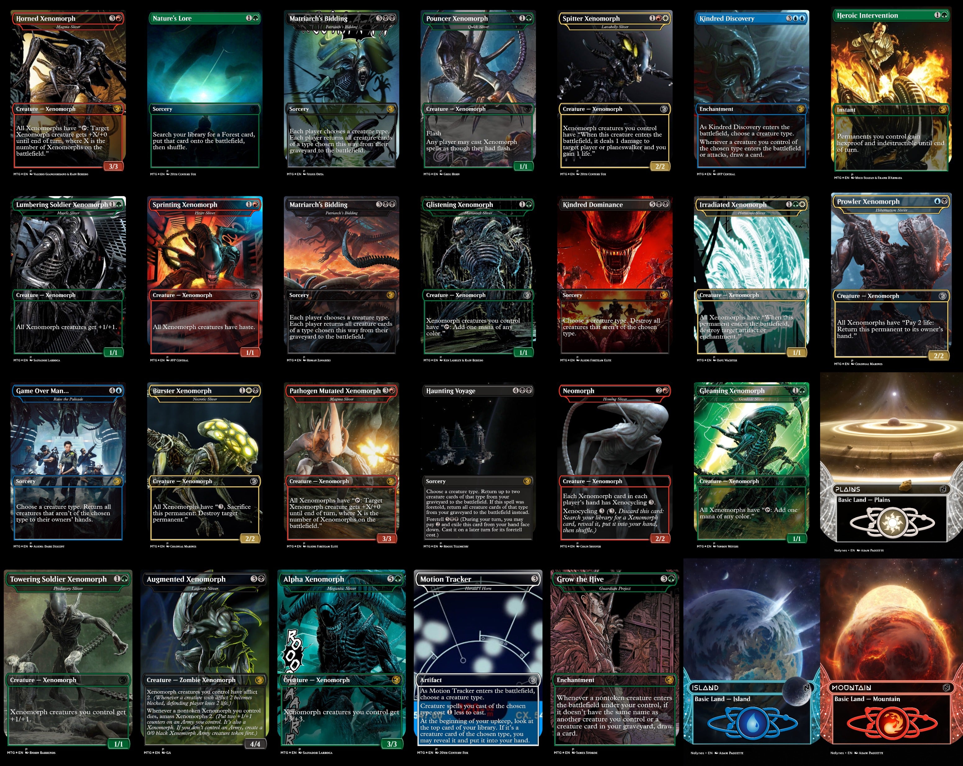 Alien Xenomorph 100 Card MTG Proxy EDH Commander Deck — Custom Magic The Gathering Deck