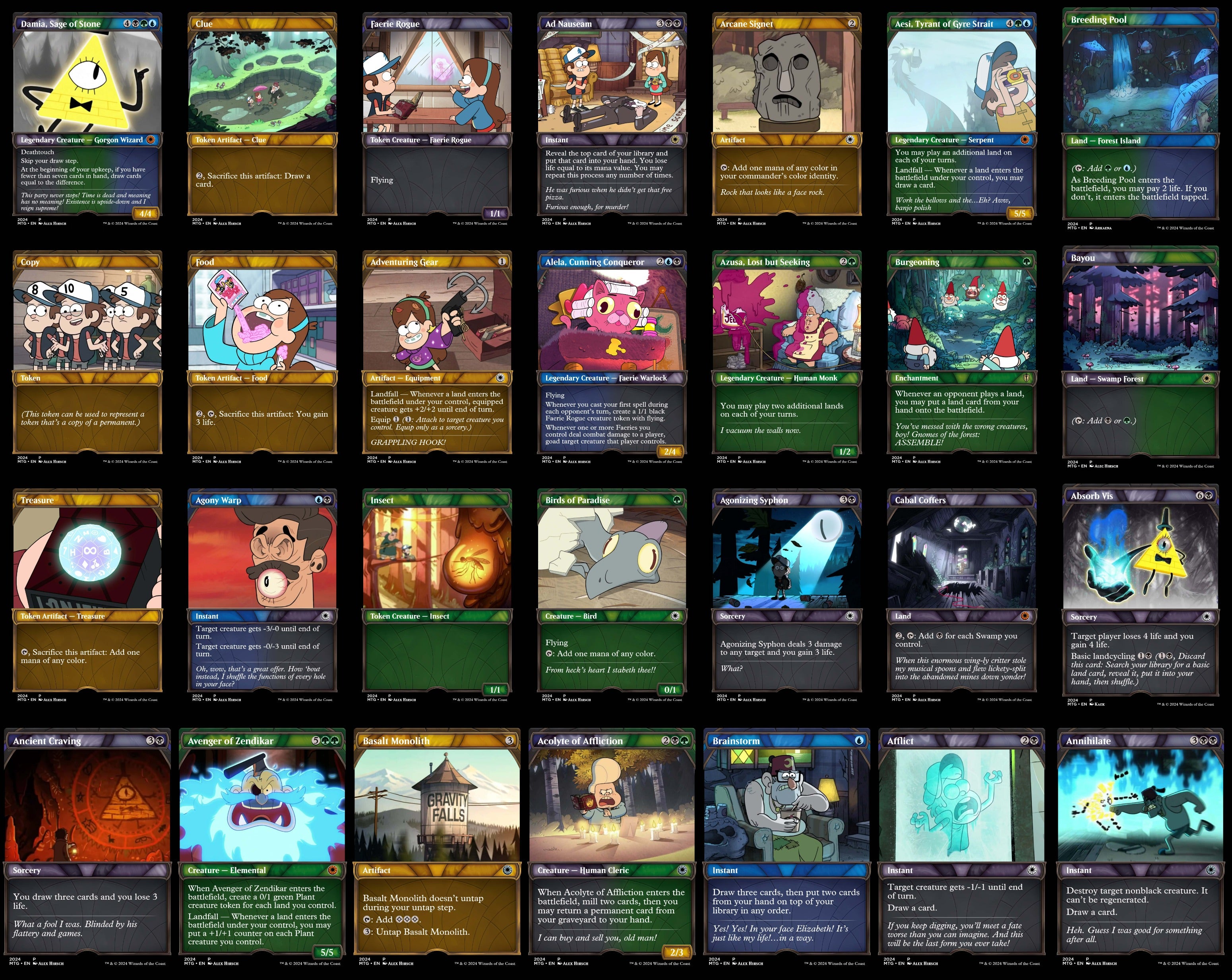 Gravity Falls MTG Proxy Commander Deck 100 Cards — Custom Magic The Gathering Deck