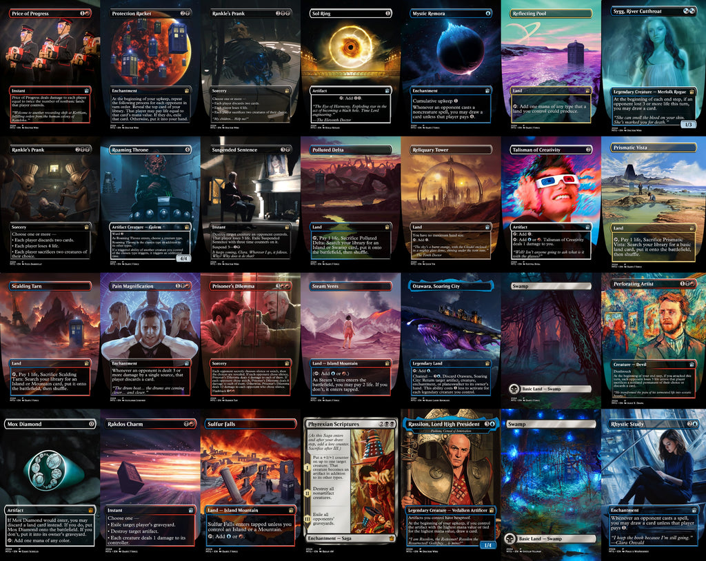 Doctor Who Tardis MTG Proxy Commander Deck 100 Cards — Custom Magic The Gathering Deck