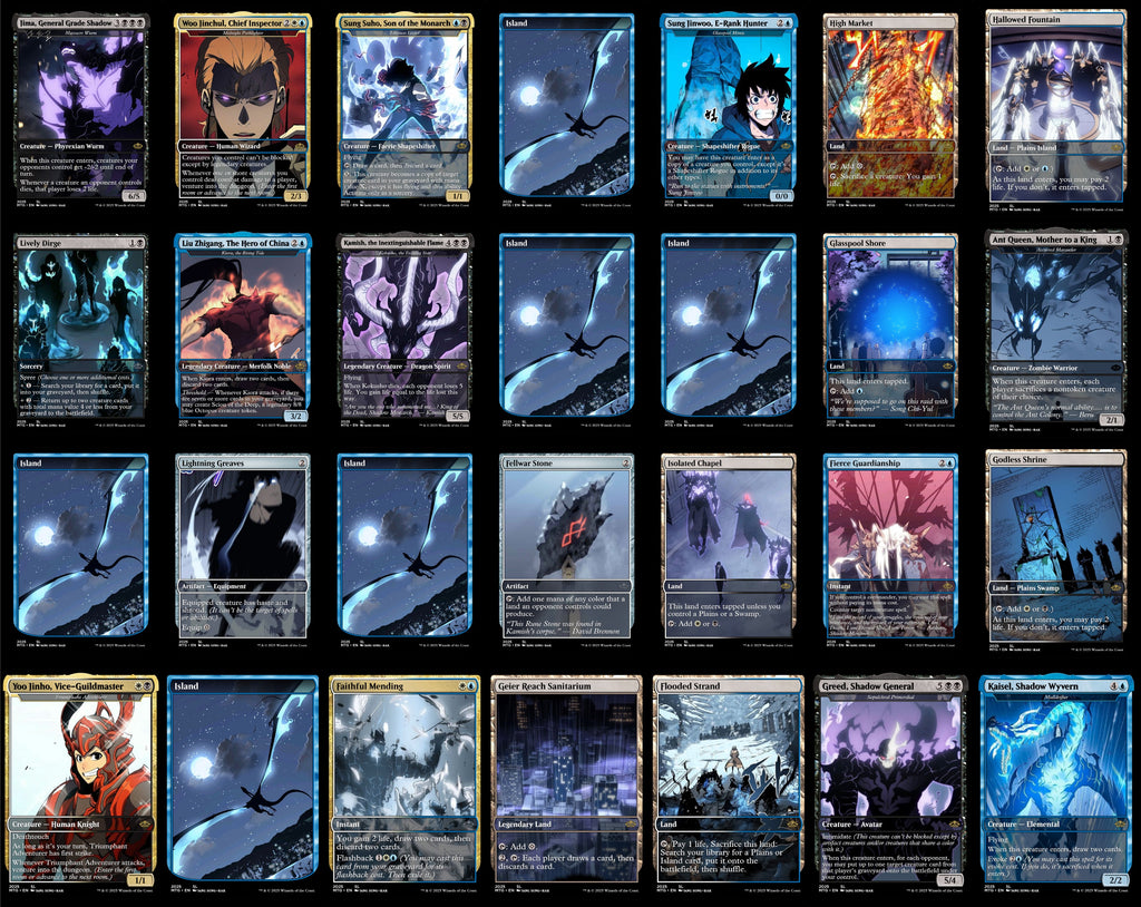 Solo Leveling Anime 100 Card MTG Proxy EDH Commander Deck — Custom Magic The Gathering Deck