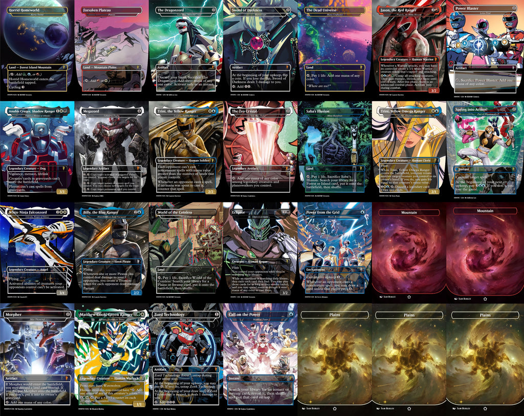 Power Rangers MTG Proxy Commander Deck 100 Cards — Custom Magic The Gathering Deck