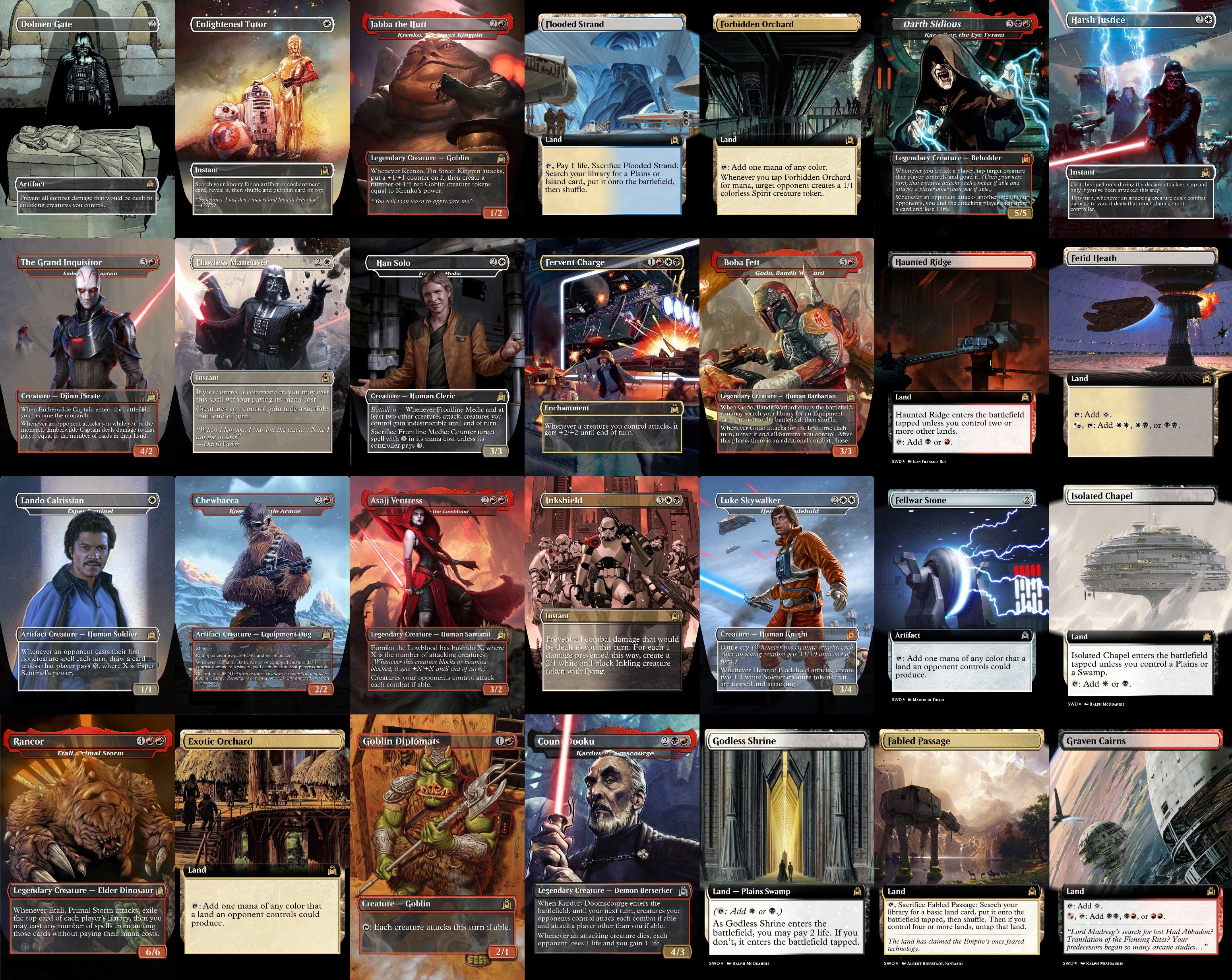 Star Wars 100 Card MTG Proxy EDH Commander Deck — Magic The Gathering Deck [Deck 4]