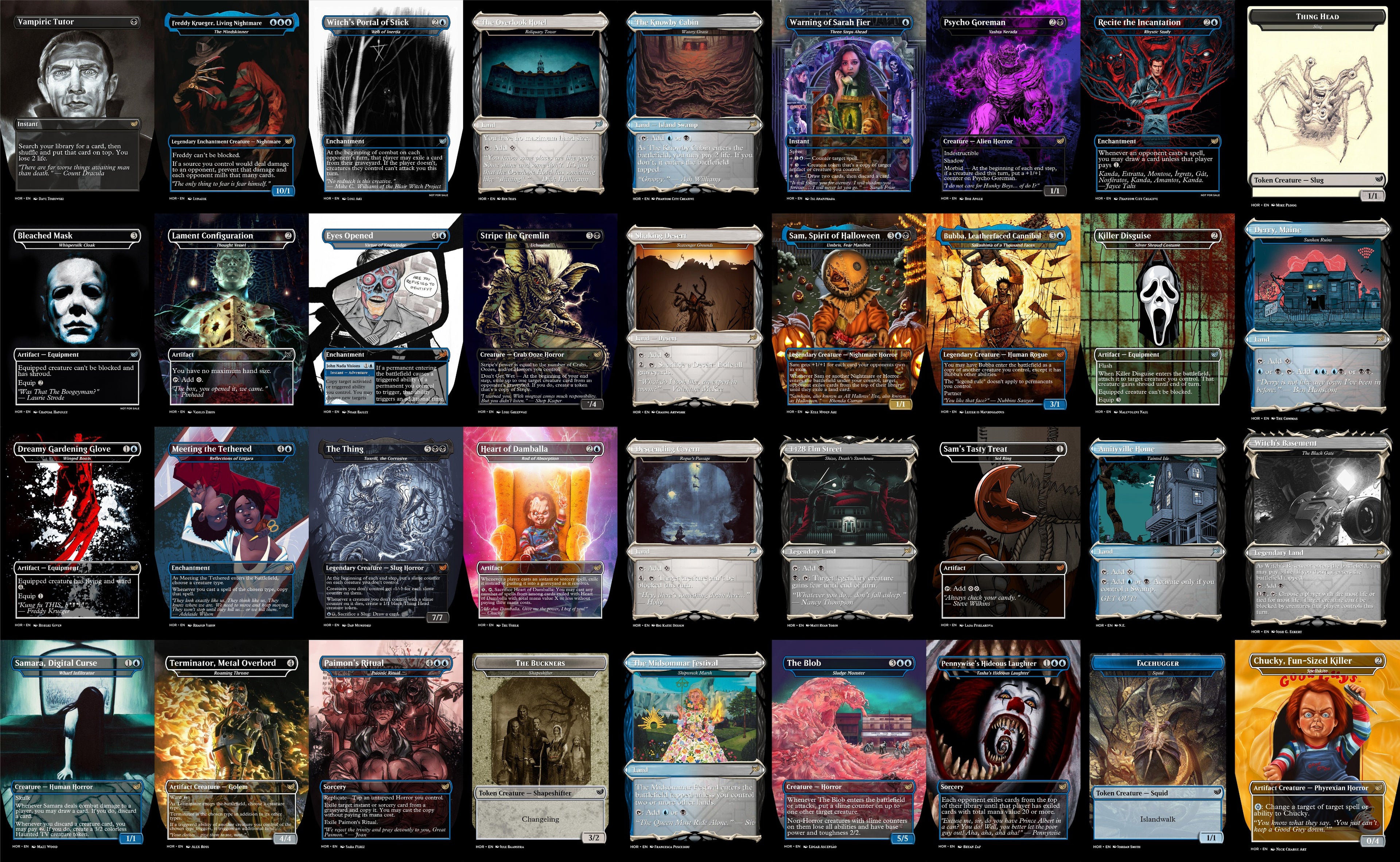 Horror Themed Halloween Movies MTG Proxy Commander Deck — Custom Magic The Gathering Deck