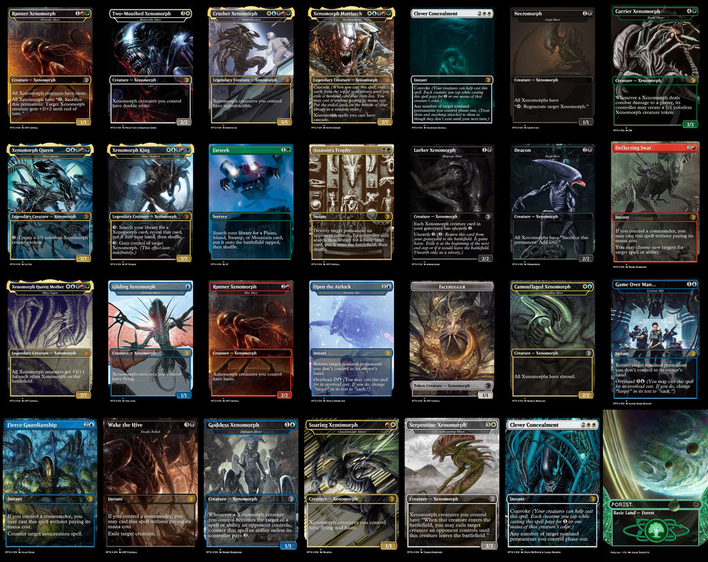 Alien Xenomorph 100 Card MTG Proxy EDH Commander Deck — Custom Magic The Gathering Deck