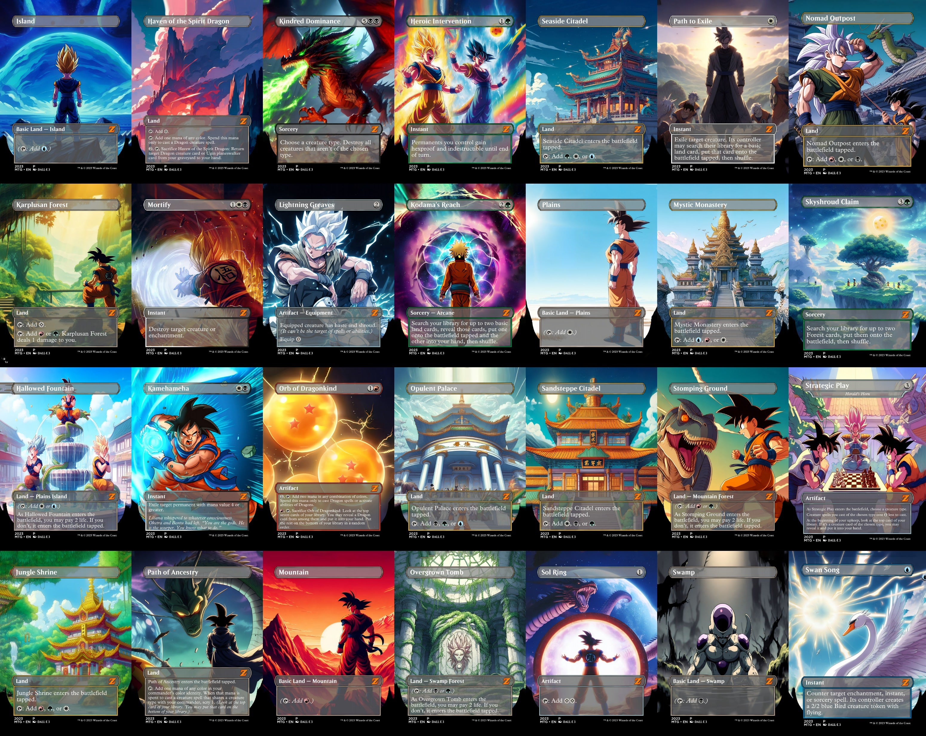 Dragonball Z 100 Card MTG Proxy EDH Commander Deck — Custom Magic The Gathering Deck