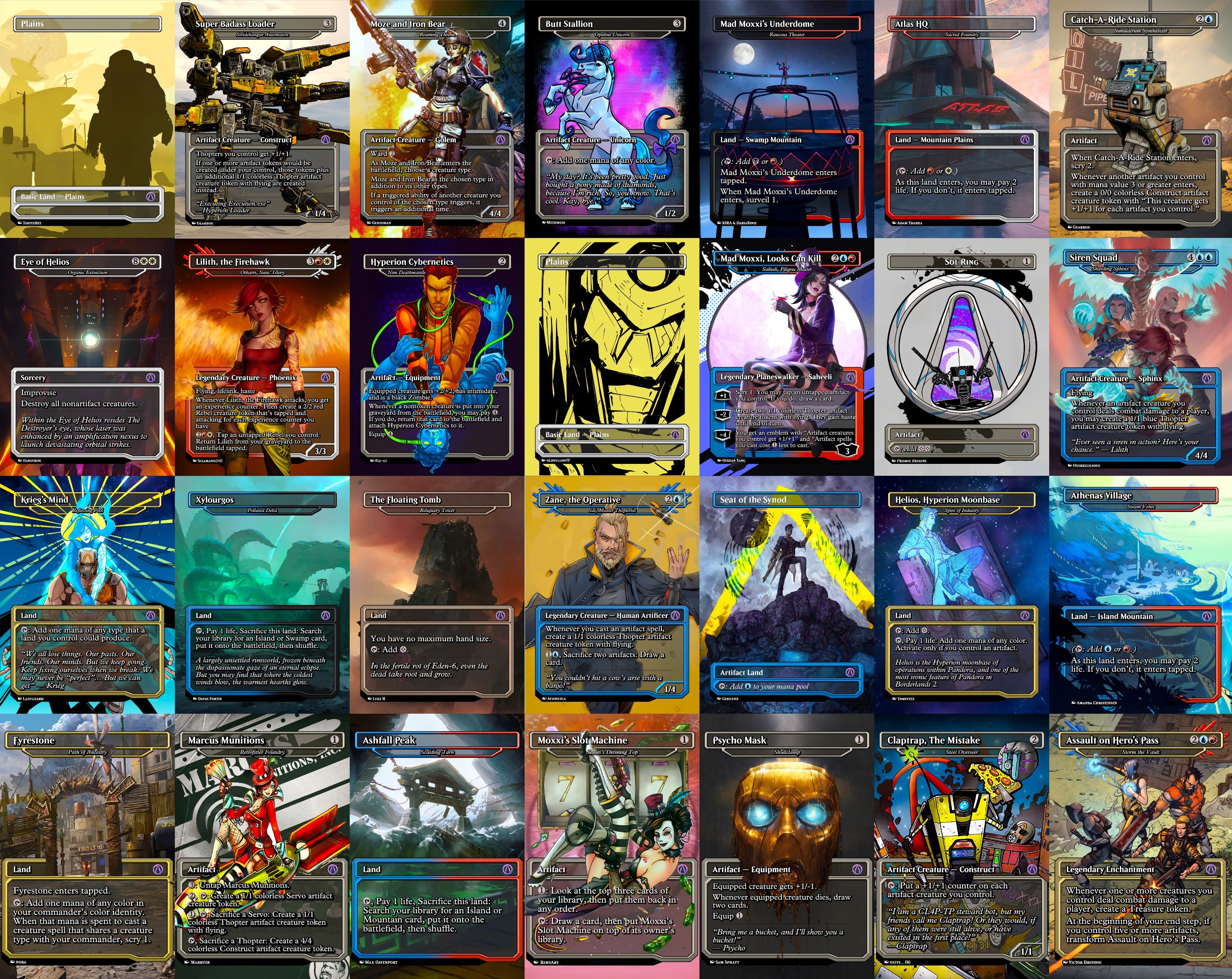 Borderlands Video Game MTG Proxy Commander Deck 100 Cards — Custom Magic The Gathering Deck