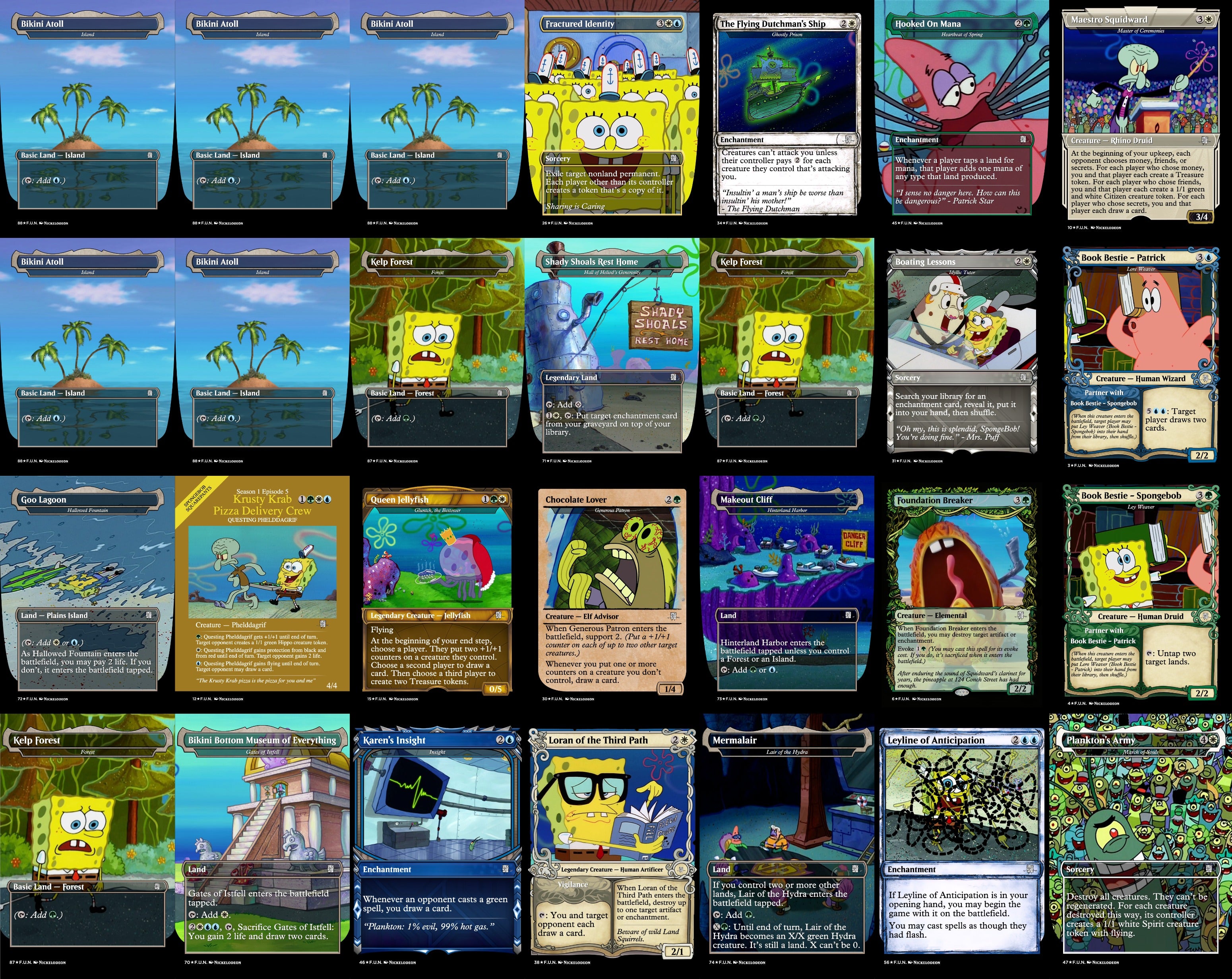 Spongebob Squarepants 100 Card MTG Proxy EDH Commander Deck — Custom Magic The Gathering Deck