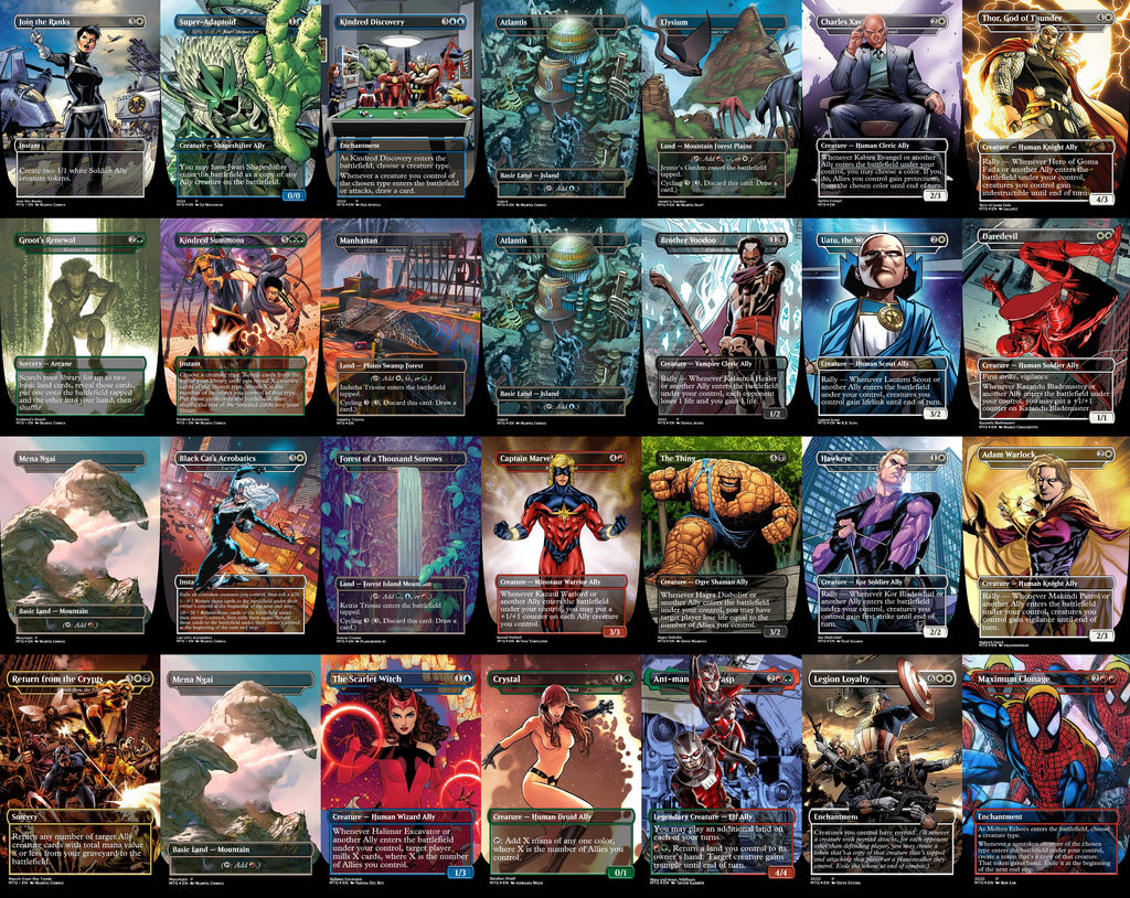 Marvel Stan Lee Super Hero 100 Card MTG Proxy EDH Commander Deck — Custom Magic The Gathering Deck