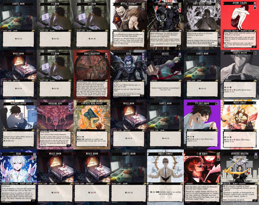 Death Note 100 Card MTG Proxy EDH Commander Deck — Custom Magic The Gathering Deck