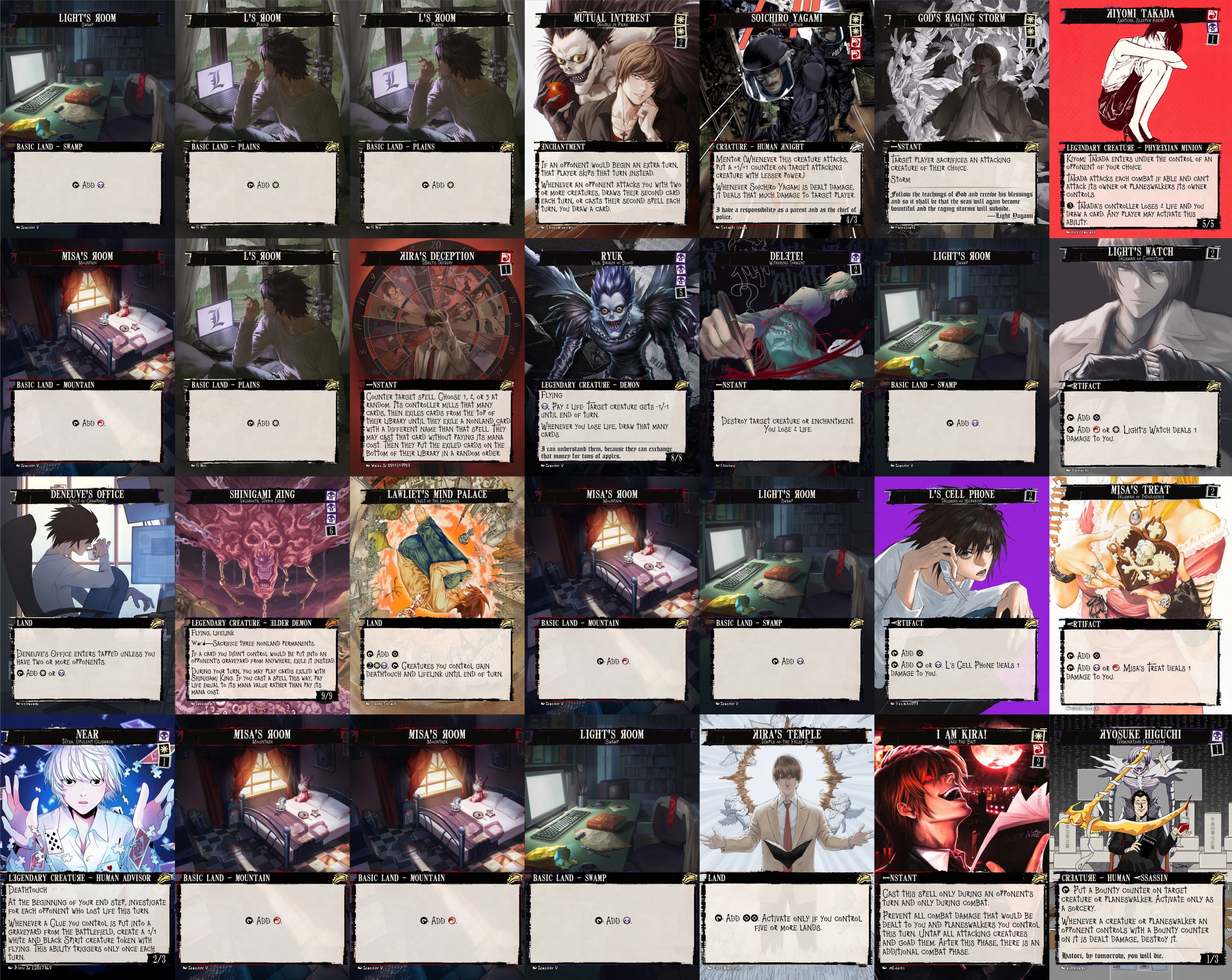Death Note 100 Card MTG Proxy EDH Commander Deck — Custom Magic The Gathering Deck