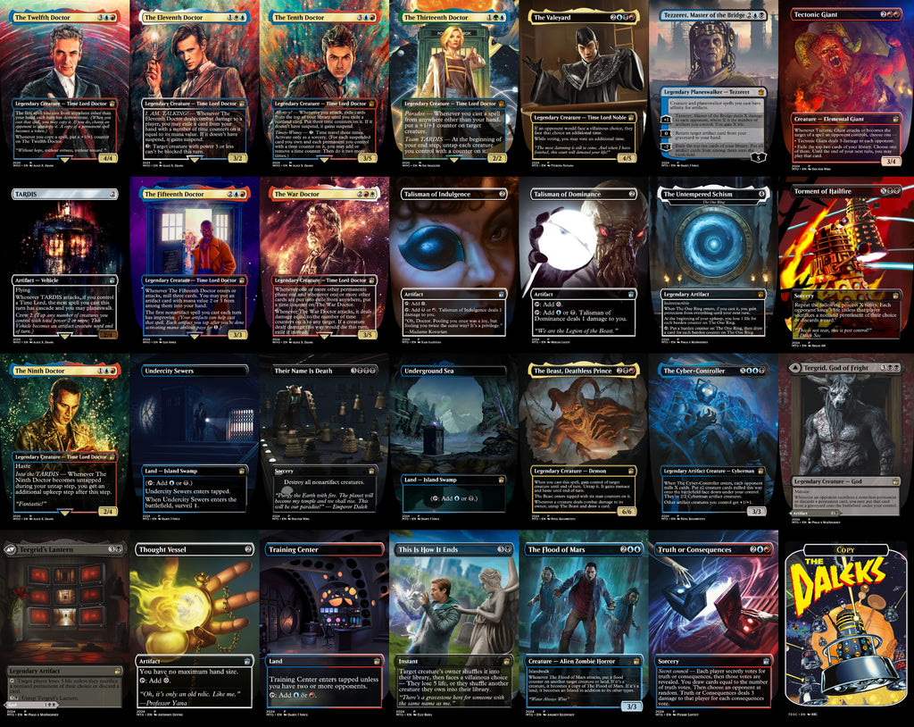 Doctor Who Tardis MTG Proxy Commander Deck 100 Cards — Custom Magic The Gathering Deck