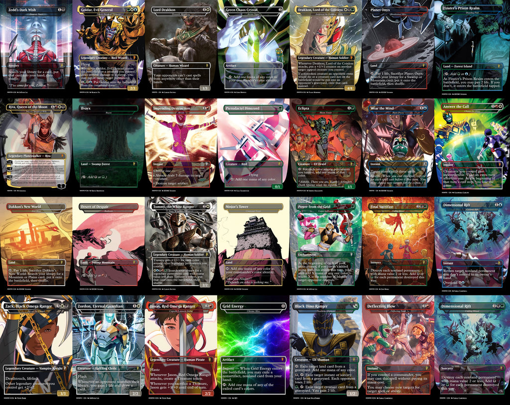 Power Rangers MTG Proxy Commander Deck 100 Cards — Custom Magic The Gathering Deck