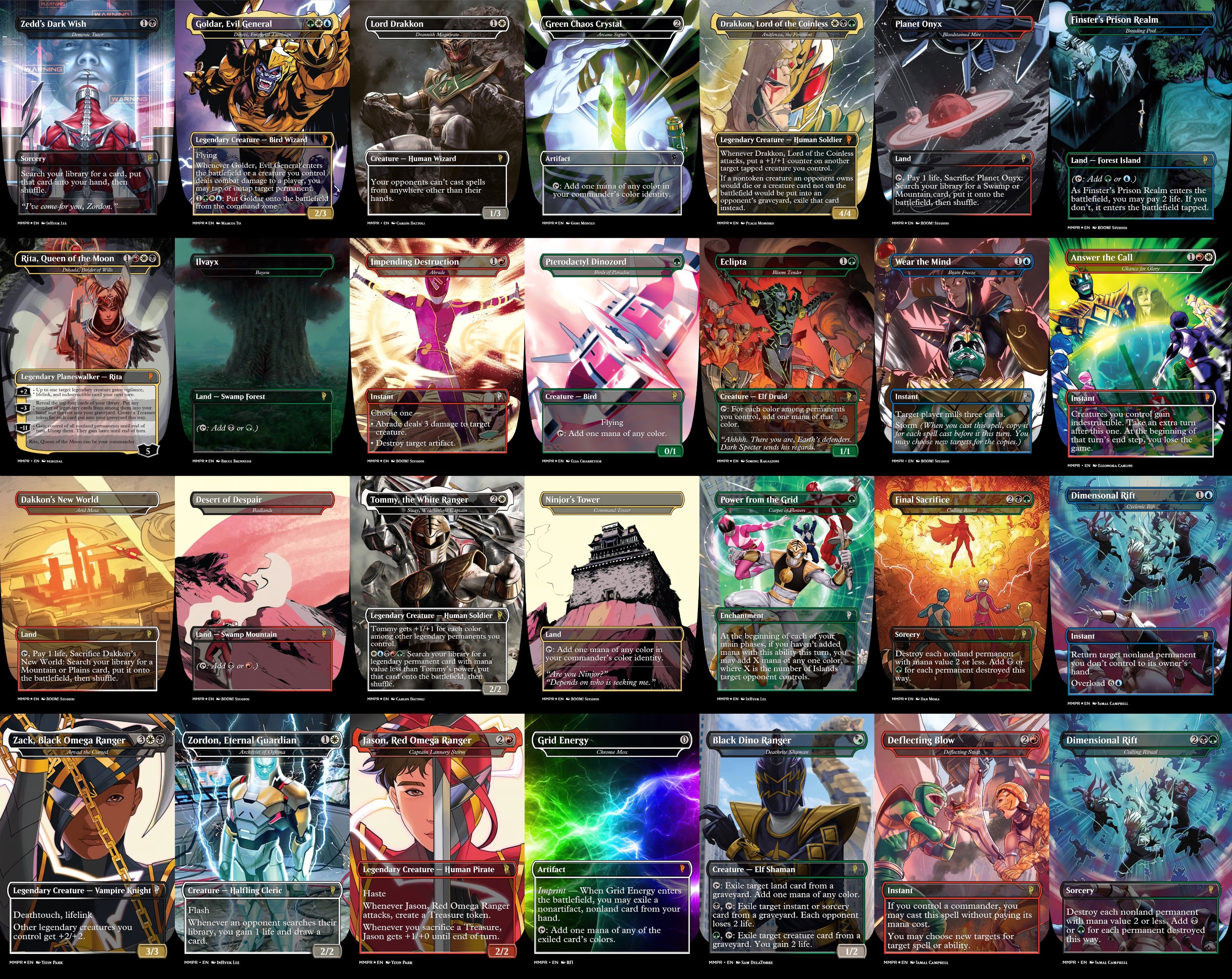 Power Rangers MTG Proxy Commander Deck 100 Cards — Custom Magic The Gathering Deck