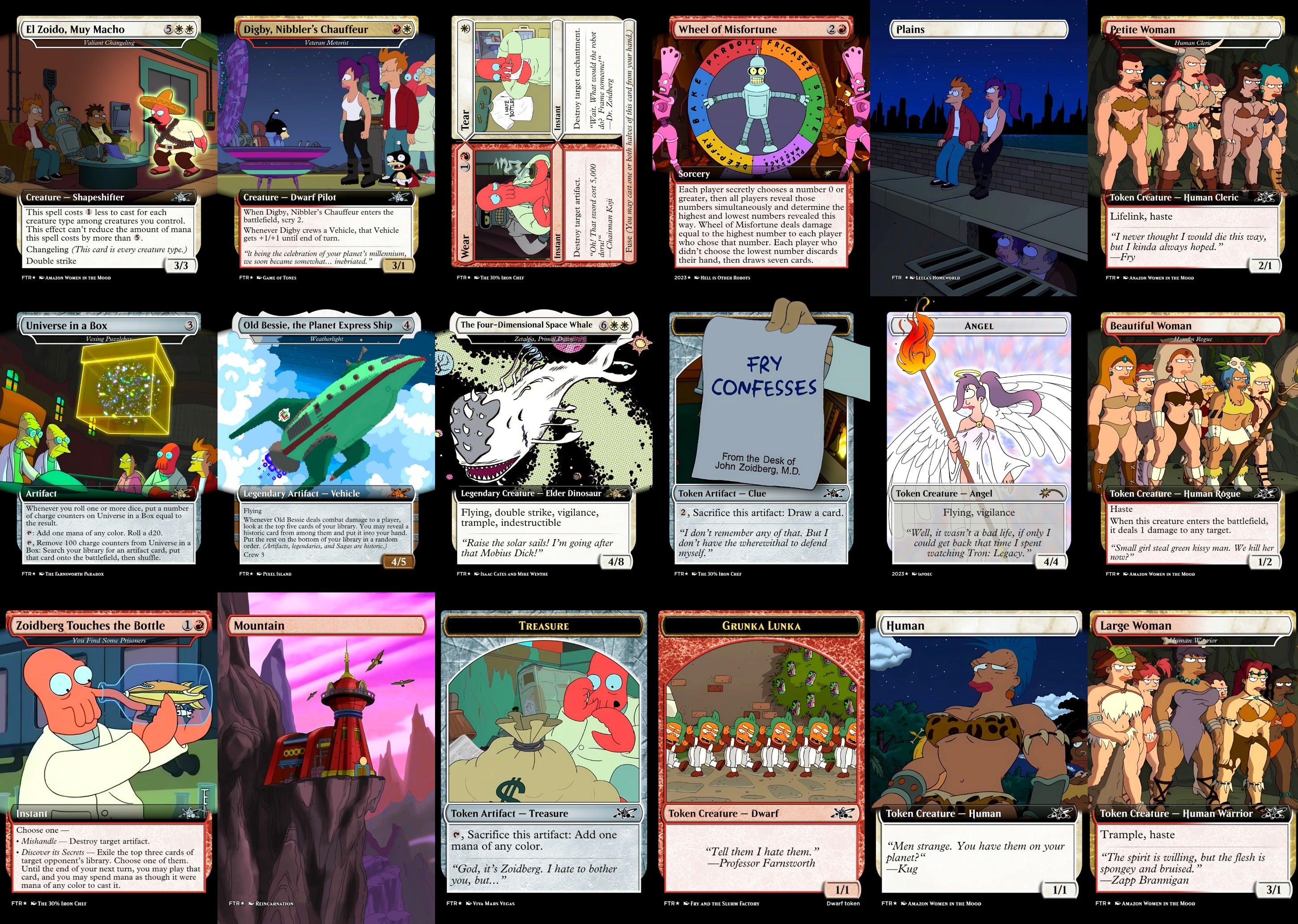 Futurama 100 Card MTG Proxy EDH Commander Deck — Custom Magic The Gathering Deck