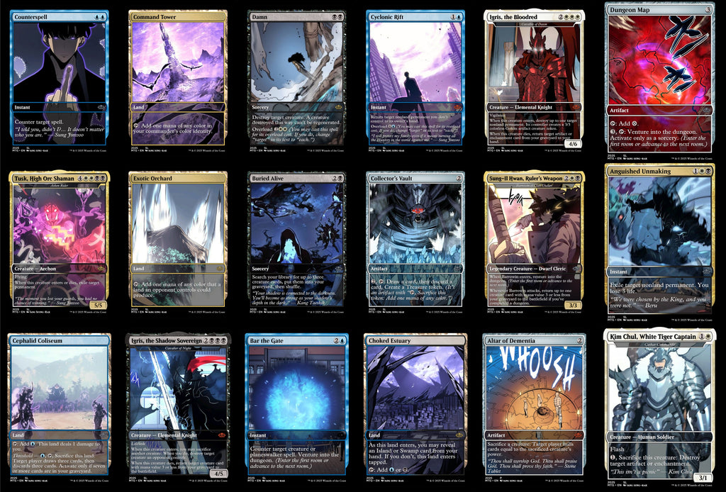 Solo Leveling Anime 100 Card MTG Proxy EDH Commander Deck — Custom Magic The Gathering Deck