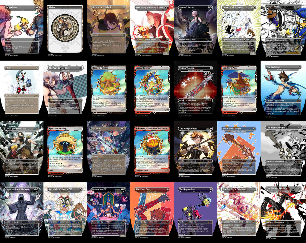 Kingdom Hearts Keyblade 100 Card MTG Proxy EDH Commander Deck — Custom Magic The Gathering Deck