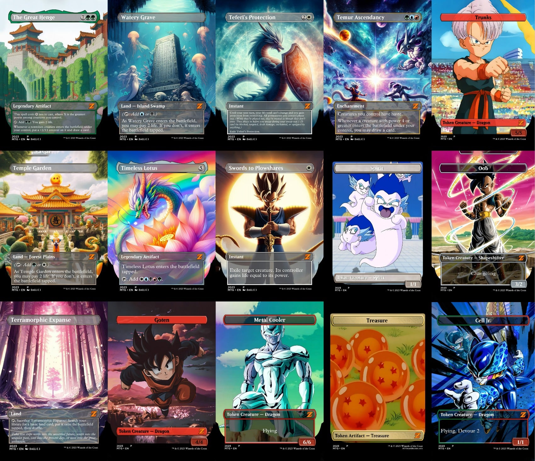 Dragonball Z 100 Card MTG Proxy EDH Commander Deck — Custom Magic The Gathering Deck