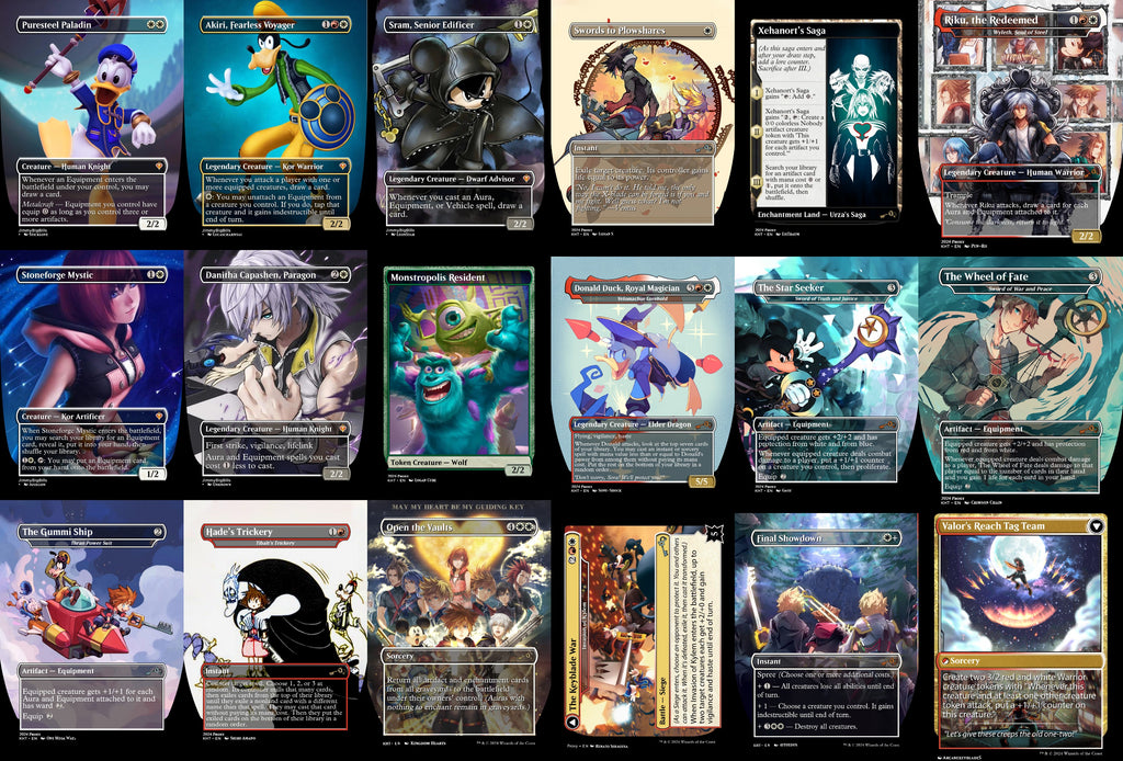 Kingdom Hearts Keyblade 100 Card MTG Proxy EDH Commander Deck — Custom Magic The Gathering Deck