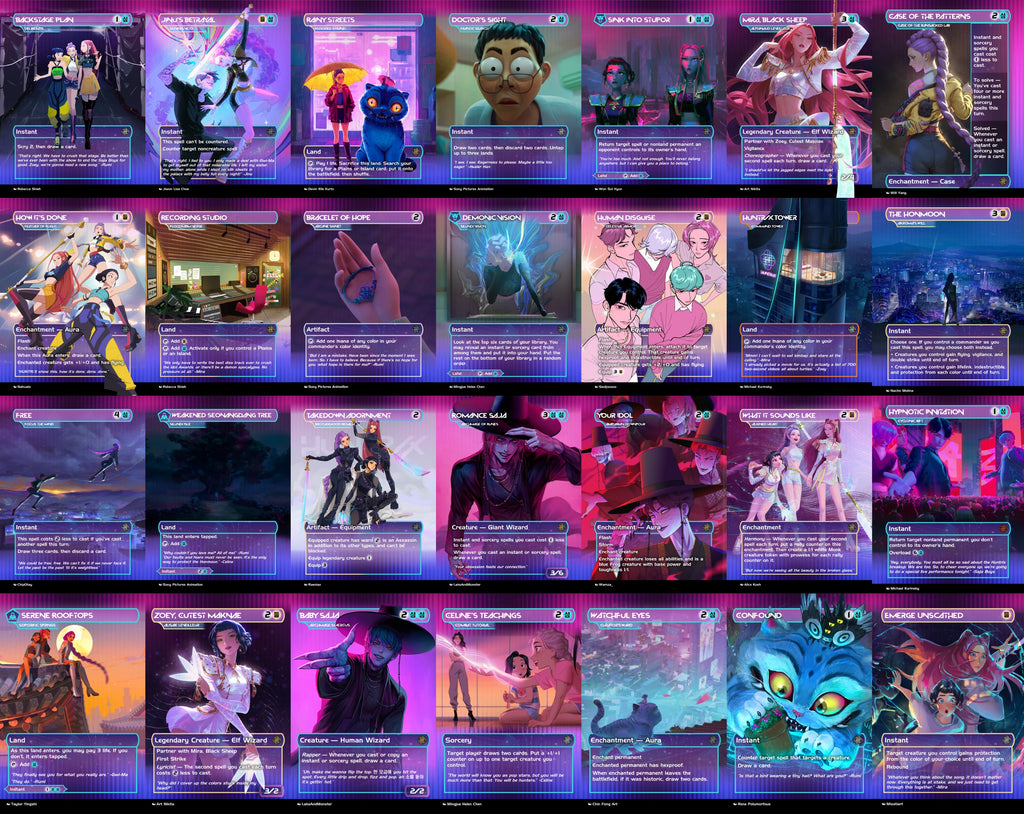 Kpop Demon Hunters Huntrix Proxy MTG Commander Deck 100 Cards — Custom Magic The Gathering