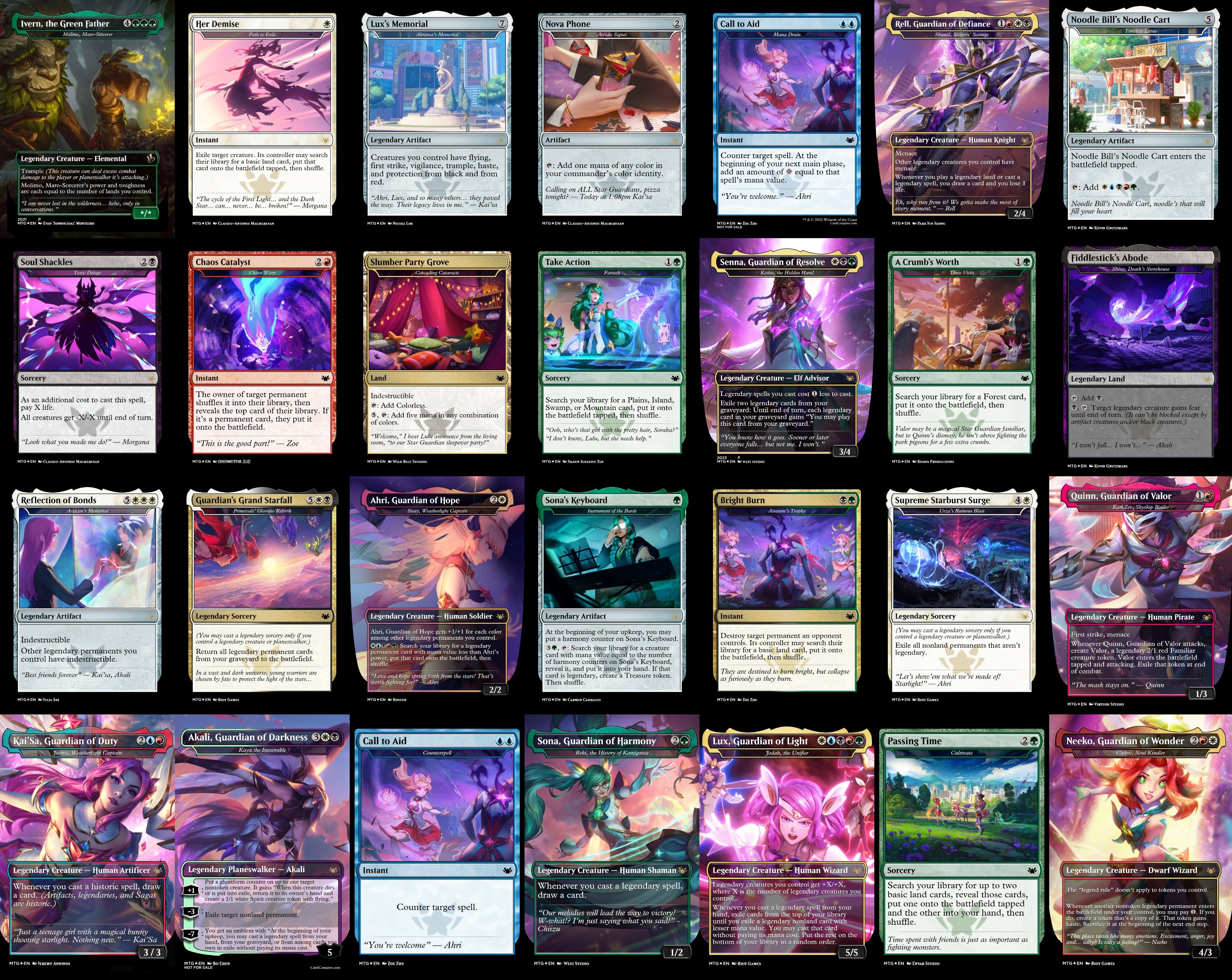 League of Legends Star Guardian 100 Card MTG Proxy EDH Commander Deck — Magic The Gathering Deck
