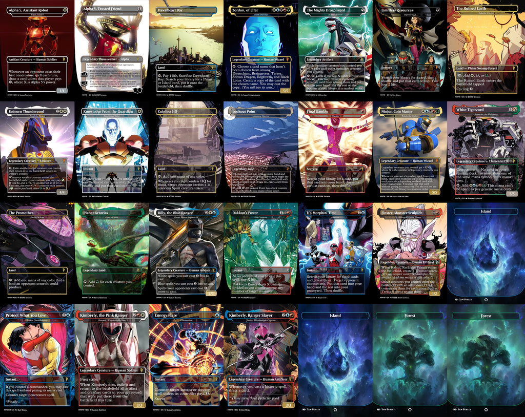 Power Rangers MTG Proxy Commander Deck 100 Cards — Custom Magic The Gathering Deck