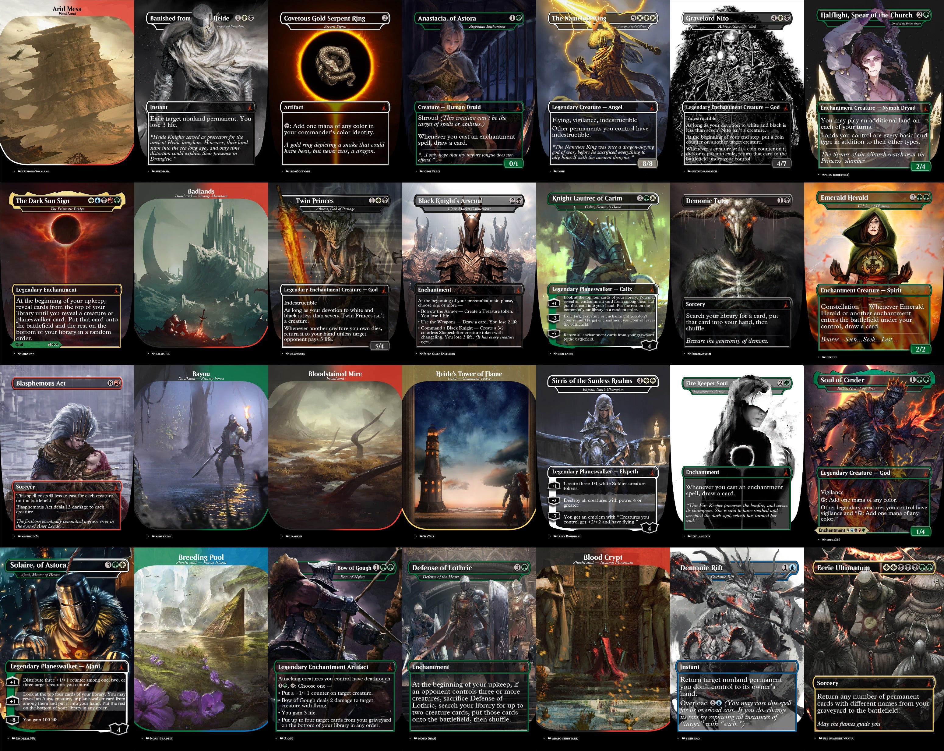 Dark Souls MTG Proxy Commander Deck 100 Cards — Custom Magic The Gathering Deck